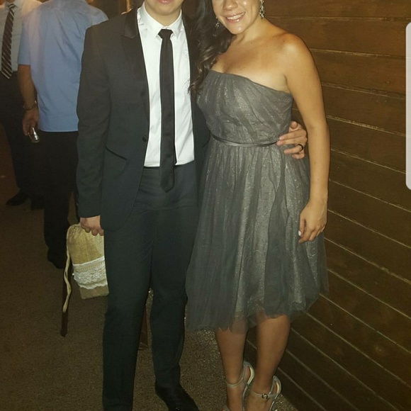 Gray strapless dress - Picture 3 of 3